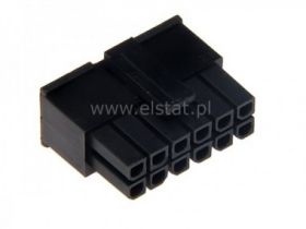 Wtyk żeński 2x6pin bez styków 3mm na przewód MOLEX