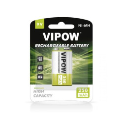 AKUMULATOREK NI-MH 9V HF9 250mAh AKUMULATORKI VIPOW