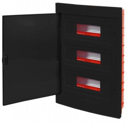 Rozdzielnica modułowa podtynkowa 3x12 IP40 czarna CZRM-PT-36M