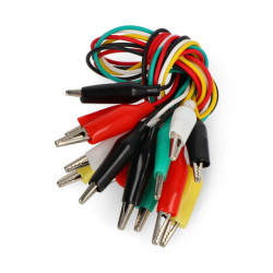 Przewody krokodylkowe - 50cm kolorowe 7szt.