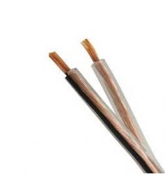 Przewód głośnikowy 2x0.22 transp. z czarnym paskiem