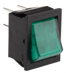 Przełącznik kołyskowy Wł.-wył. podświetlany 16 A DPST Zielony Arcolectric (Bulgin) Ltd
