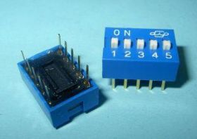DIP SWITCH 5-PIN BLUE