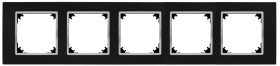VESTRA ramka pięciokrotna IP20 czarny/chrom 3875-46