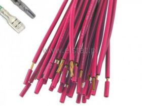 Konektor 2,2mm; kolor czerwony przewód 20cm; 5 szt
