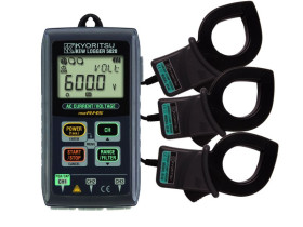 Logger/rejestr. prądu i napięcia AC KEW5020 3cęgi 8142 1000mA