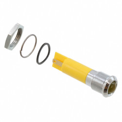 Signal light, 24 V (DC), yellow, 50 mcd, Mounting Ø 12 mm, pitch 2.54 mm, LED number: 1, Q12P1CXXY24E