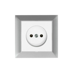 Premium Gniazdo wtyczkowe pojedyncze 2P kolor srebrny GPt-15 Pr SR