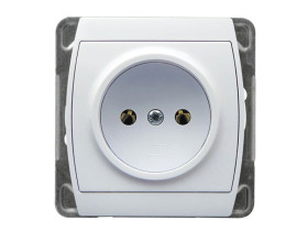 GAZELA Gniazdo pojedyncze bez uziemienia biały GP-1J/m/00 OSPEL