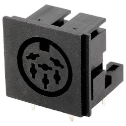 Connfly DS1093-07-BN60X Socket Horizontal Mount 6 Pins Black 1 piece