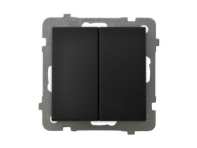 AS Wyłącznik podwójny krzyżowy czarny metalik ŁP-19G/m/33 OSPEL