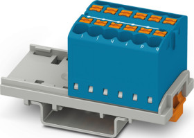 Distribution block, push-in connection, 0.14-2.5 mm², 22.5 A, 8 kV, blue, 1221413