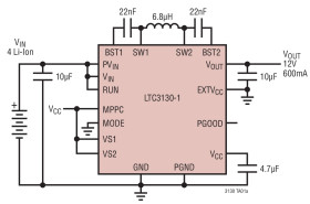 25V, 600mA Buck-Boost DC/DC Converter with 1.6µA Quiescent Current