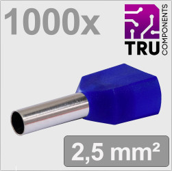 TRU COMPONENTS TC-13377240 Podwójna końcówka T24C025, z częściową izolacją , 2.5 mm², 1000 szt.