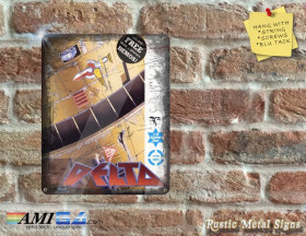 Delta Box Artwork from the Original Commodore 64 Game - Metal Sign