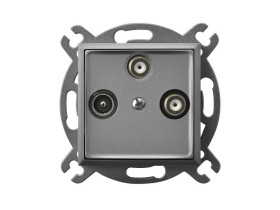 ARIA Gniazdo antenowe RTV-SAT z dwoma wyjściami SAT szary mat GPA-U2S/m/70 OSPEL