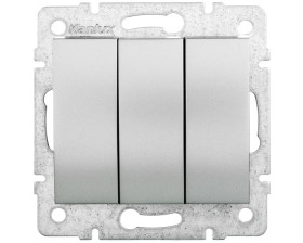 LOGI Łącznik potrójny śrubowy 10AX 250V srebrny 021090143 25195