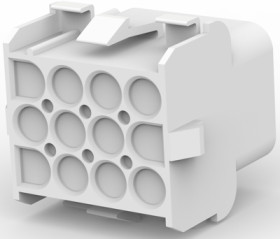 Socket housing, 12 pole, pitch 6.35 mm, straight, natural, 350783-1