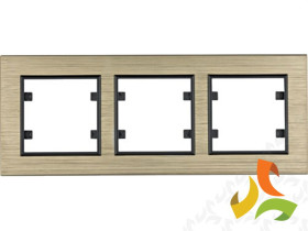 LUMINA PASSION Ramka 3 potrójna pozioma aluminium mosiądz WL9234 HAGER