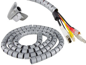Elastyczny organizer biurkowy do kabli 30mm 2m szary NEKU