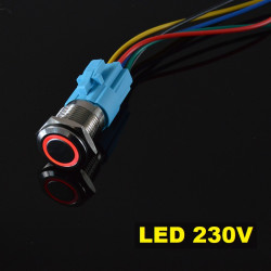 Przełącznik hermetyczny 250V 3A bistabilny 16 mm ( czerwony )