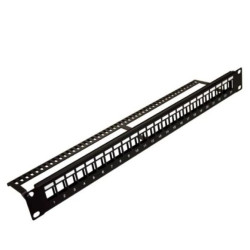 Patch panel 24-port 1U 19 pusty do Keystone z organizerem kabli Patch