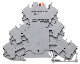 Złączka 3-piętrowa 2,5mm2 z LED szara TOPJOBS 2002-3221/1000-434 /50szt./
