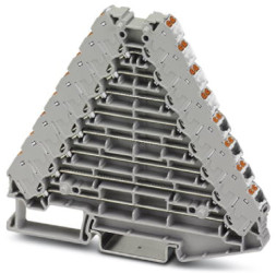 Shunting distributor, push-in connection, 0.14-2.5 mm², 2 pole, 8 A, 4 kV, gray, 1061721