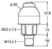 Lampa okrągła Turck K30LWYBPPB2Q światło ciągłe