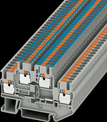 3210994 Double-deck terminal block, PTTB 2.5, gray