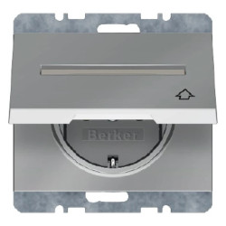 K.5 Gniazdo SCHUKO z pokrywą i polem opisowym stal szlachetna 47527104