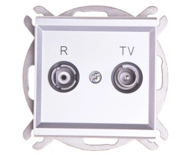 SONATA Gniazdo antenowe RTV zakończeniowe 10dB srebro mat GPA-10RPZ/m/38