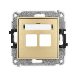 ICON Mechanizm gniazda multimedialnego podwójnego bez modułu (standard Keystone) złoty 29IGM-2P