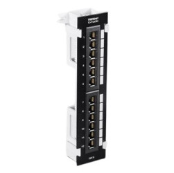 Panel krosowniczy, TC, Cat5e, Cat6, 12 portów, RJ45, Bez ekranowania, 253mm, Czarny, biały