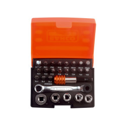 Bahco 2058/S26 Ratchet Socket Set of 26 Metric 1/4in Drive