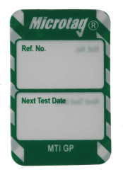 Zawieszka w rozmiarze mikro Biały na zielonym Angielski, Kit Contents 20 wkładek Microtag Brady