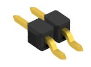 Pin header, 2 pole, pitch 2.54 mm, straight, black, SL12SMD0352G