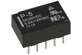 Przekaźnik; elektromagnetyczny miniaturowy; P-5; 5V; DC; 2 styki przełączne; 0,5A; 125V AC; 1A; 30V DC; do druku (PCB); Forward