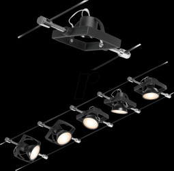 94434 Wire system Spot MacII, black, 5 spots, GU5,3