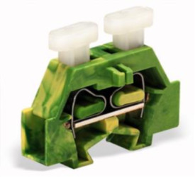 2-wire end terminal, spring-clamp connection, 0.08-2.5 mm², 1 pole, 24 A, 6 kV, yellow/green, 261-327/341-000