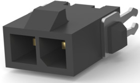 Pin header, 2 pole, pitch 3 mm, straight, black, 2-1445094-2