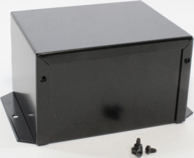 Aluminum enclosure, (L x W x H) 127 x 102 x 76 mm, black (RAL 9005), IP32, 1411FBLBK