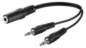 Kabel Adaptera Audio Typu Y 3,5 Mm, 1 X Gniazdo Stereo Na 2 X Wtyk Mono -...