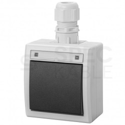 Łącznik schodowy pojedynczy natynkowy hermetyczny IP65 szary 10A Aquant 2K