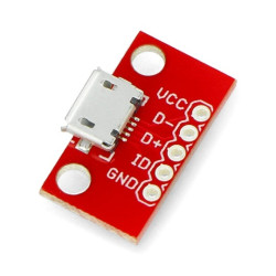 MicroUSB typ B 5 pin - złącze do płytki stykowej - SparkFun BOB-12035