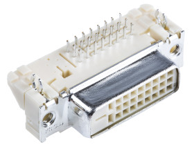 Złącze D-Sub 24-pinowe Żeński Kąt Proste Przewlekany raster 1.91mm Złoto na niklu