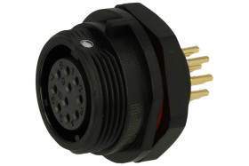 Gniazdo; SP1712/S10-1N; 10 torów; proste; lutowany; 0,75mm2; SP17; na panel; 17mm; IP68; 5A; 400V; Weipu; RoHS