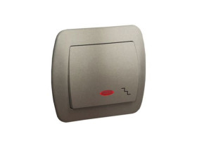 AKORD Wyłącznik schodowy podświetlany satyna metalik AW6L/29 KONTAKT SIMON