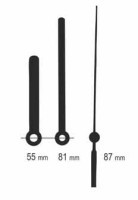 UM213.12C Komplet wskazówek H:55; M:81; S:87 czarne