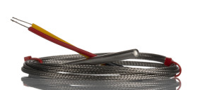 Termopara z uziemieniem K średnica 4.76mm długość 75mm -60 → +350°C Końcówka z gołym kablem RS PRO